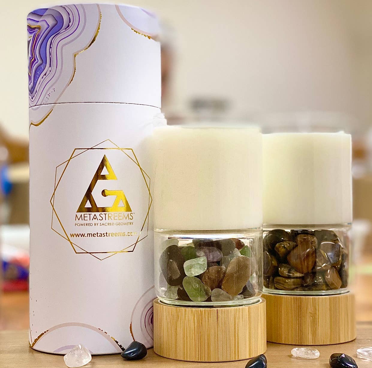 Crystal Power Candle: Rose Quartz